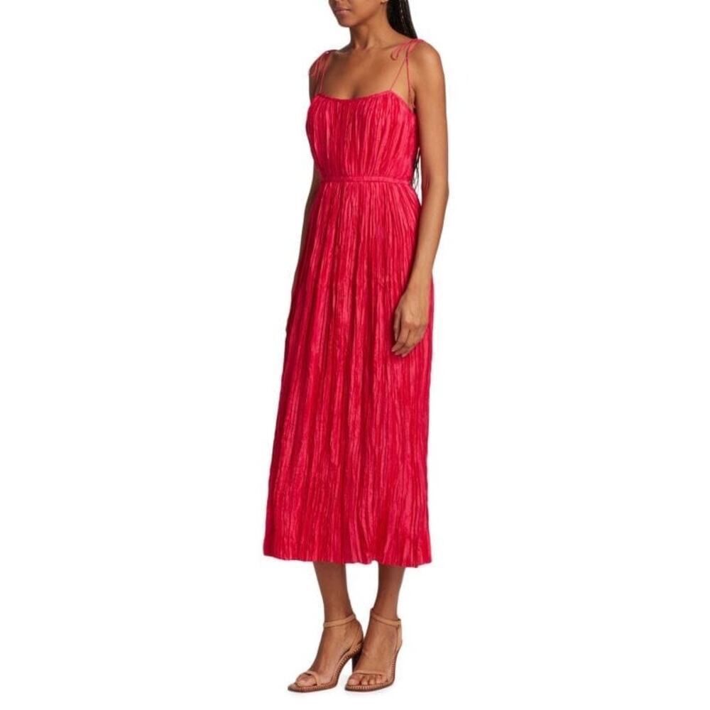Ulla Johnson Orla Crinkled Midi Dress – Size 10, Orchid Pink, NWT